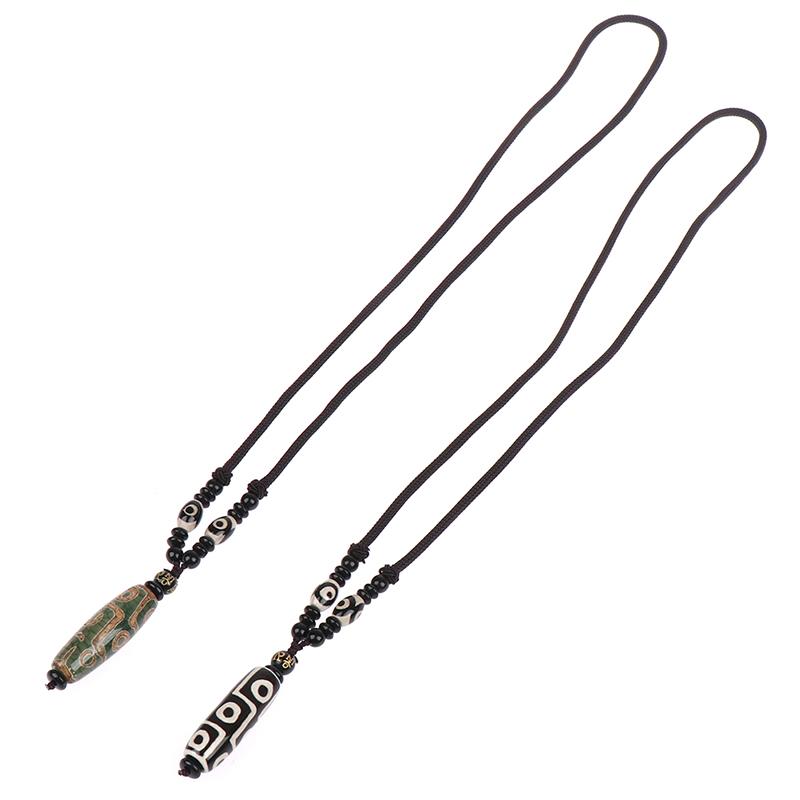 1 шт. портативный натуральный тибетский шарик подарок на удачу универсальный девять глаз Тибет Дзи кулон колье ожерелье