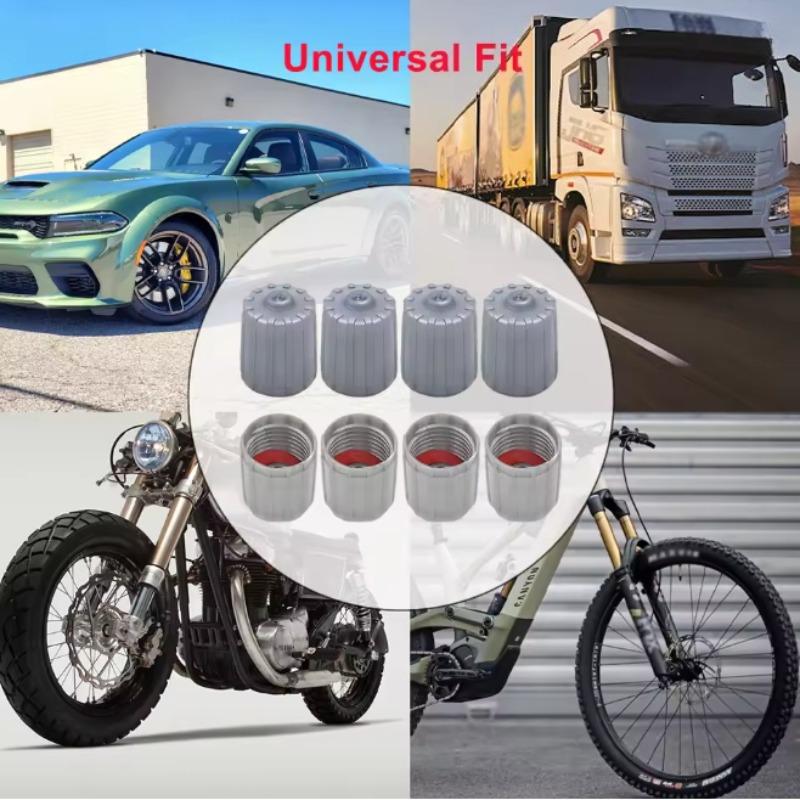 10PCS Grey Nylon TPMS Tire Valve Cover Creative Car Mod Part with Rubber Seal Durable Exterior Tire Accessory Valve Stems 1