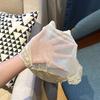 Женские атласные кружевные сексуальные трусики из чистого хлопка с однотонной отделкой