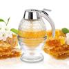 No Drip Honey Pot with stand Press Type Acrylic Honey Dispenser Clear Syrup Extruder  Sugar