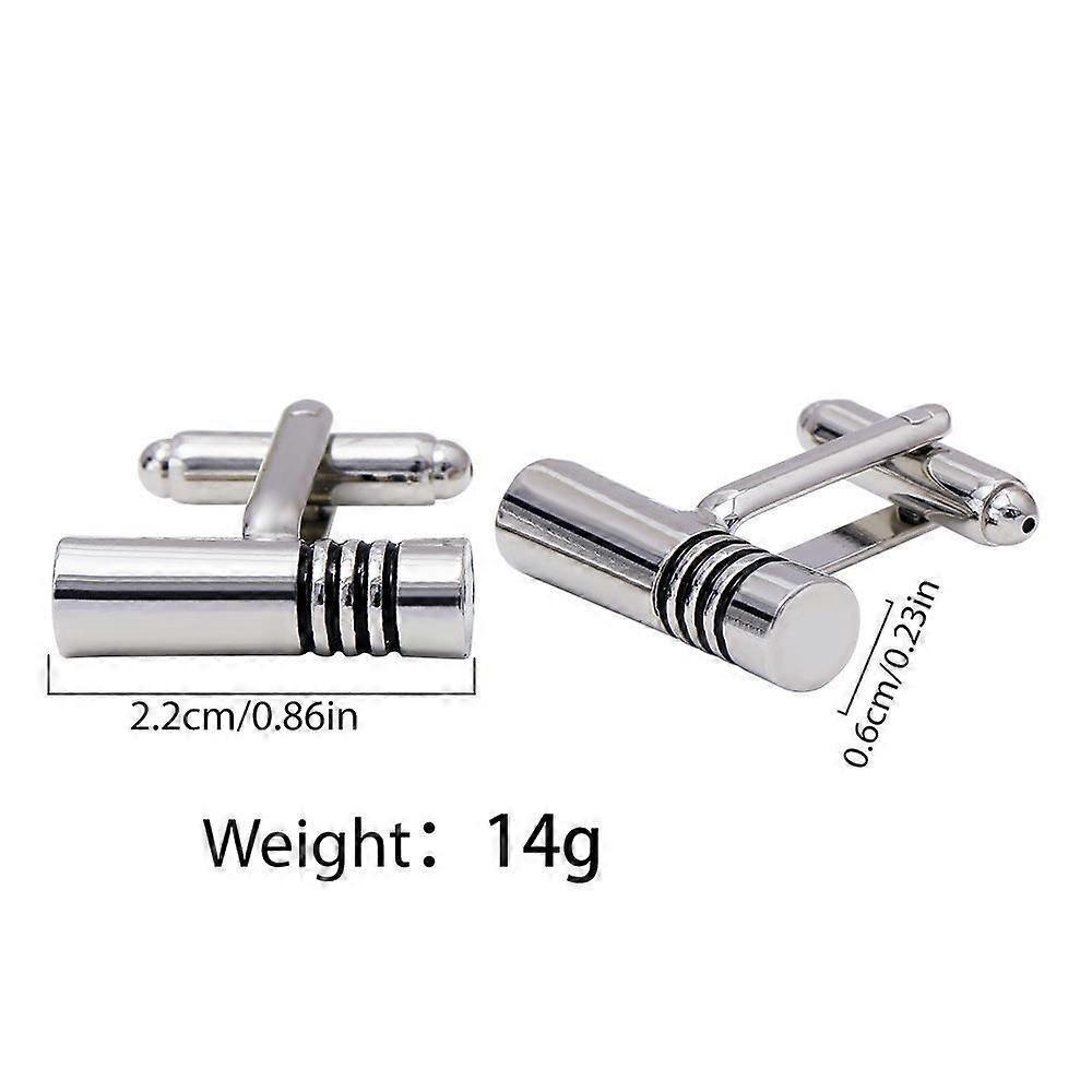 New minimalist and stylish men's business alloy cufflinks, French-style striped shirt studs.