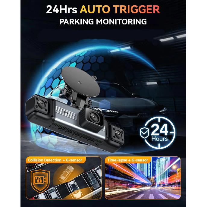 4 Cameras Wifi Car DVR UHD 1080P 4-Lens Inside Vehicle Dash Cam 360° 4 Channel All Sides Car Camera Video Driving Registrator