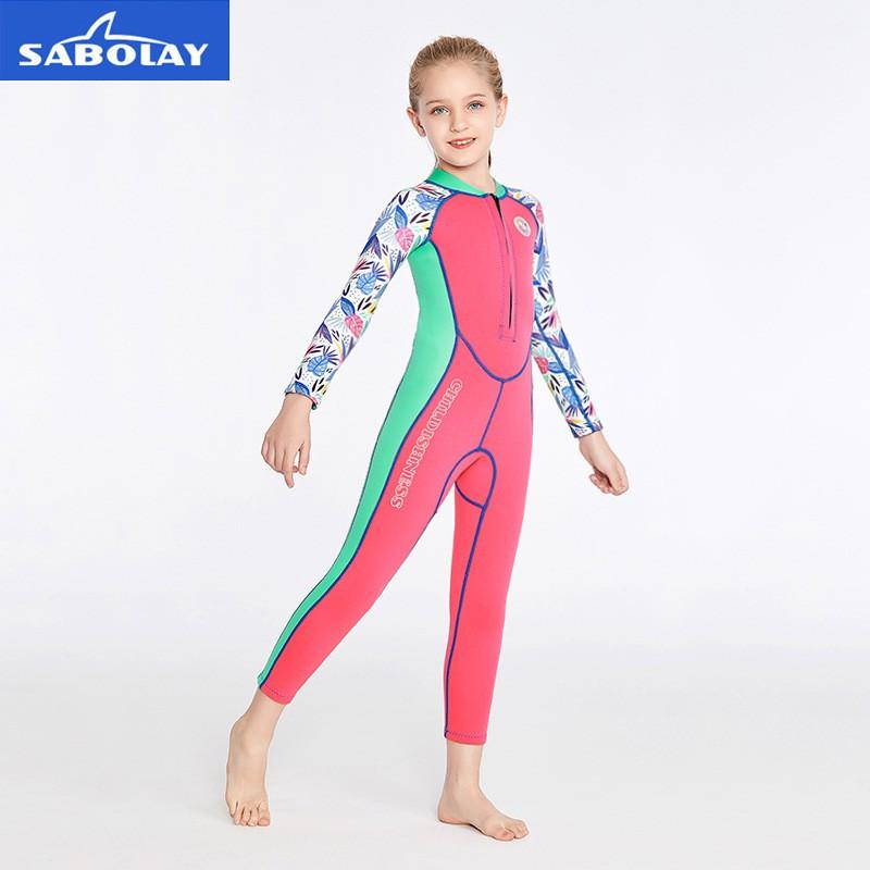 2mm Neoprene Kids Fullsuit Wetsuit Snorkeling Surfing Swimming Warmth Protection Child Diving Gear