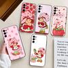 Чехол для телефона S-Strawberry S-Shortcake-Girl Черный Силиконовый Мягкий Для Samsung S25,S24,S21,S22,S23,S30,Ultra,S20,Plus,Fe,Lite