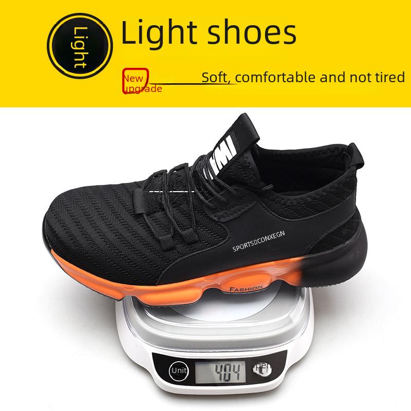 Мужская защитная обувь со стальным носком: Ударопрочные, Устойчивые к проколам, Дышащие, Летняя рабочая обувь