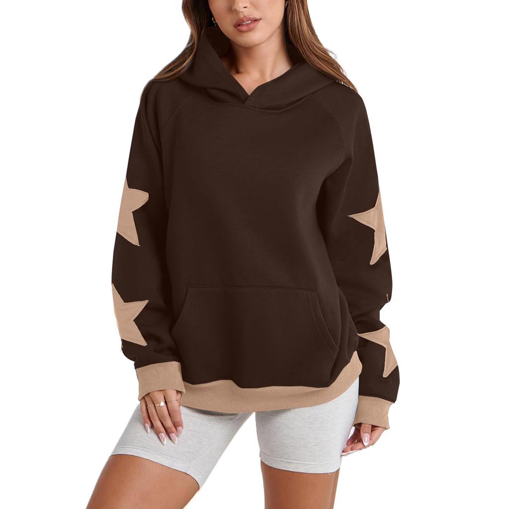 Женская модная толстовка с длинными рукавами и капюшоном в стиле звездного блока