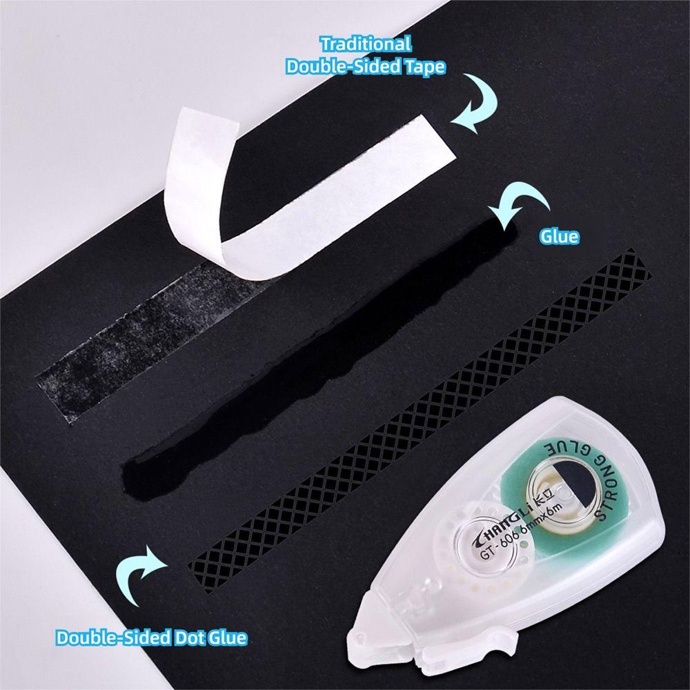 Большая емкость Точечный клейкая лента Сделай сам Скрапбукинг Клейкая лента Ручка Прочная Роликовая клейкая лента Канцелярские товары