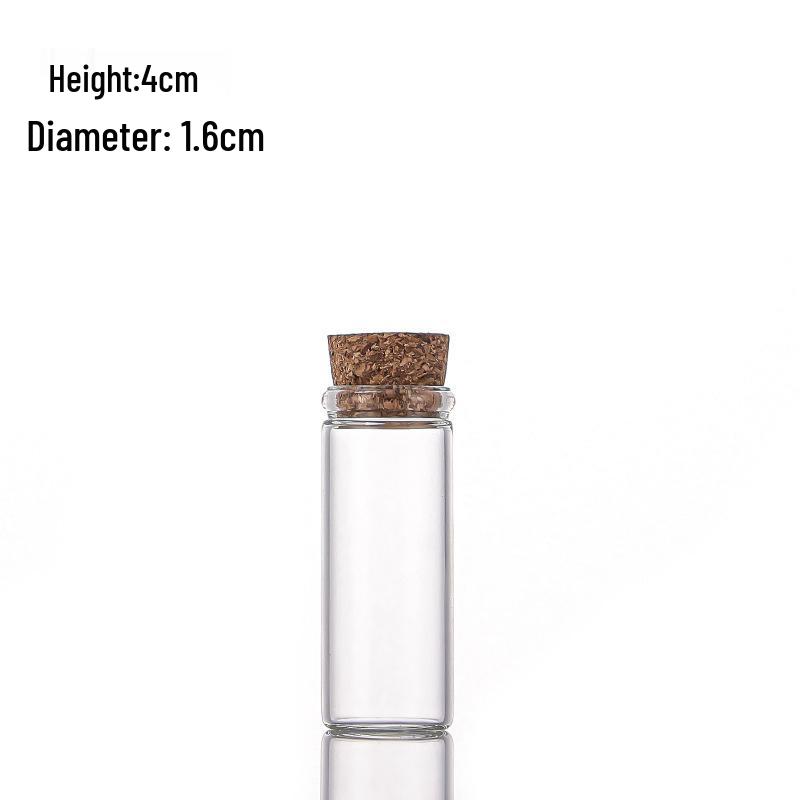 Transparent Glass Test Tube Bottle with Cork for Storage or Display