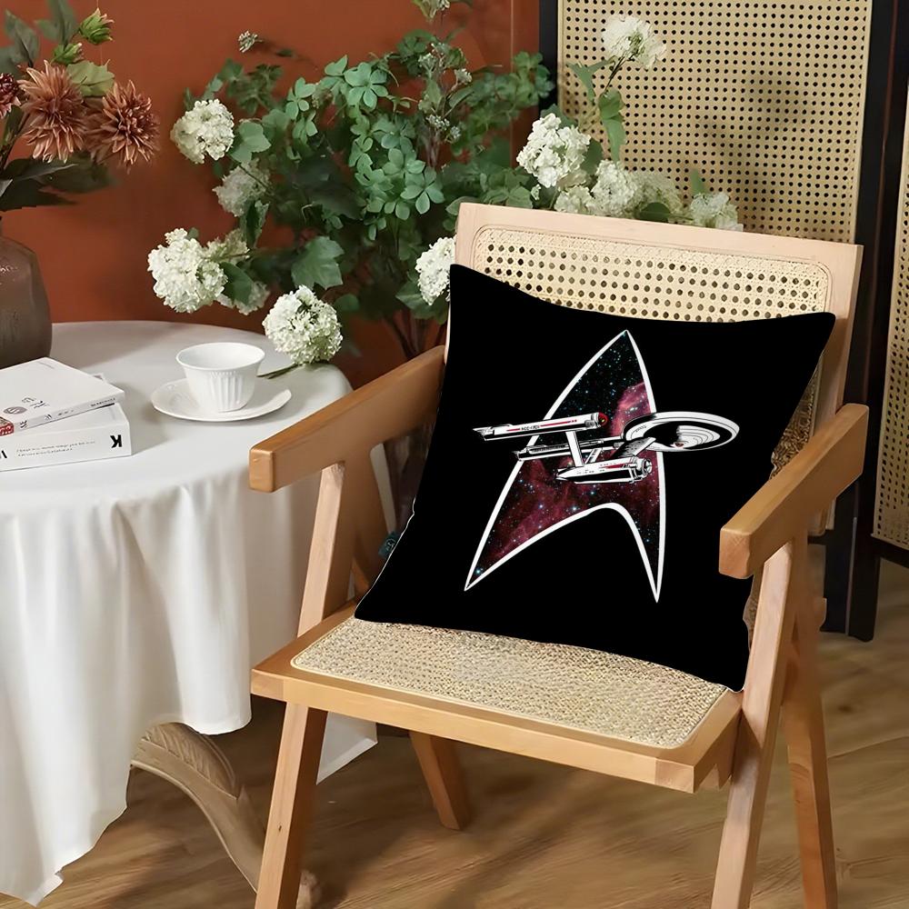 Movie SStar TTrek Cushion Cover Silky Short Plush Invisible Zipper Dustproof Sofa Pillow Case for Home Decor