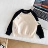 Baby Kids Sweatshirt For Boys Stripe Student Long Sleeve Color Block Base Layer Top For Kid Spring Autumn