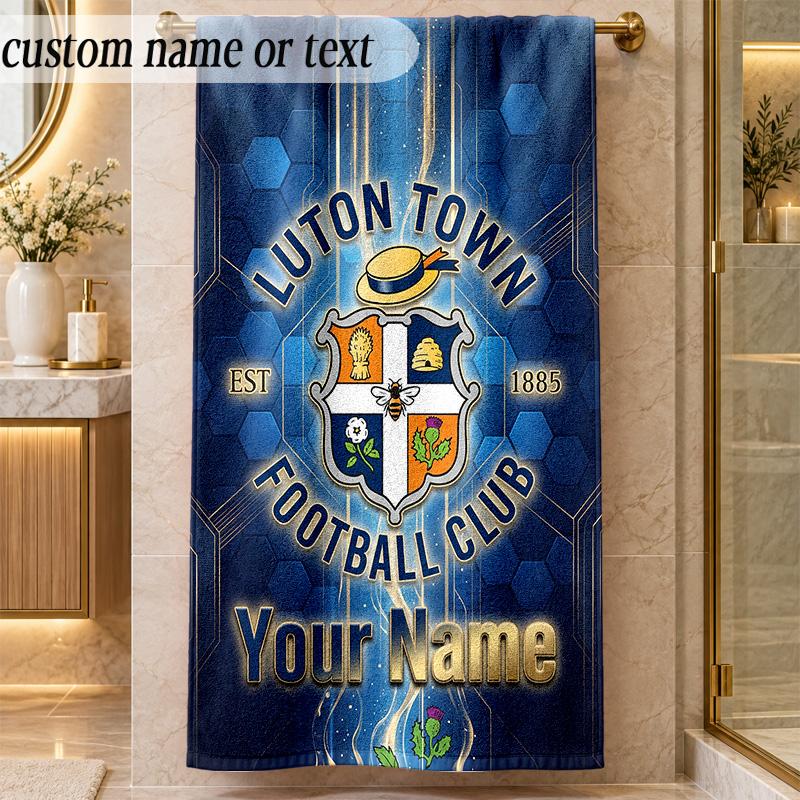Beach TowelLuton Town Custom Name Text Personalized Soft Towel for Beach Pool Indoor Home Decor Gift