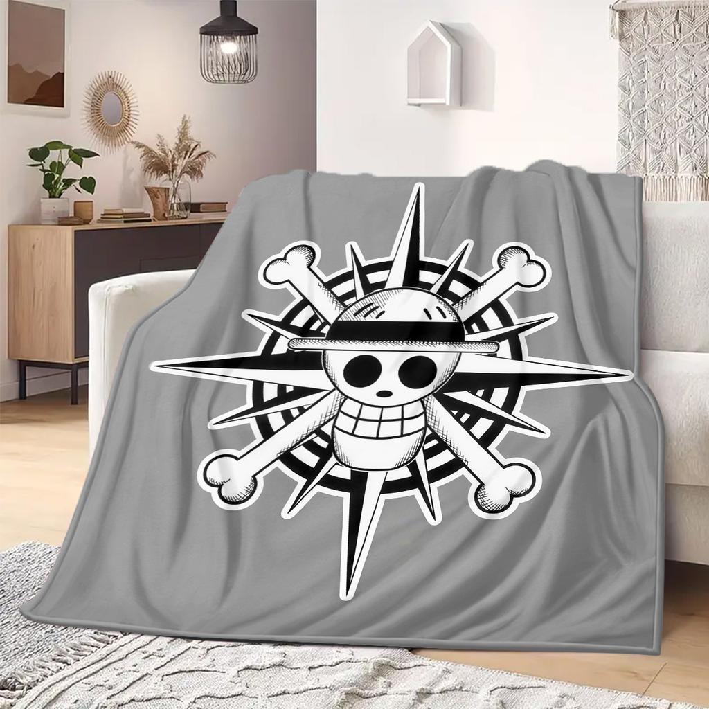 ONE PIECE Straw Hat Pirates Print Blanket Warm Comfortable Flannel Blanket Suitable for Bedrooms,Sofas, Beds,Chairs -QIAO116