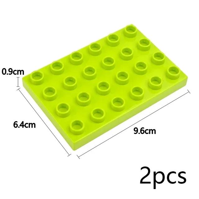 Duploes Big Size Baseplate Multiple Sizes 16x16 8x8 4x4 Bricks Assembly Plates Large Particles Figures Building Blocks Kid Toys