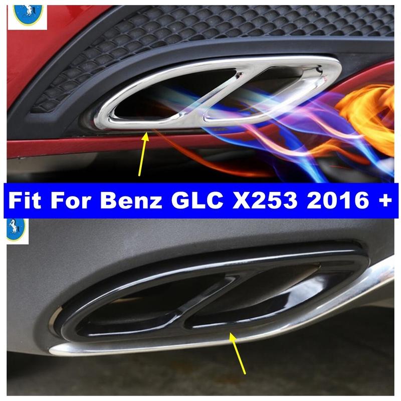 Exhaust Pipe Tail Cover Rear Exhaust Muffler End Pipe Decoration Trim For Mercedes-Benz GLC X253 Glc300 2016 - Accessories