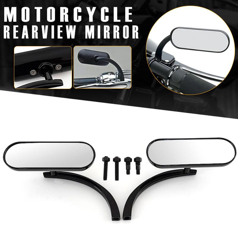 Мини-зеркала заднего вида овальные для мотоцикла, подходят для Harley Street Glide Softail Road King.