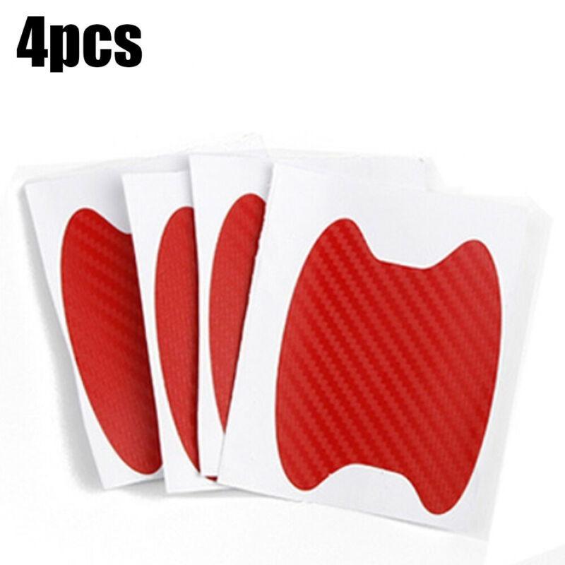 4 шт. сплошной цвет универсальный углеродное волокно автомобильная дверная ручка защитная наклейка устойчивая к царапинам