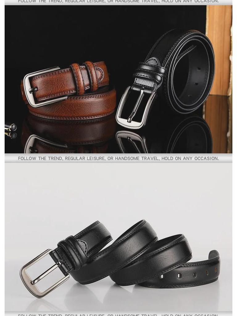 Мужской ремень с пряжкой в стиле ретро для джинсов