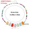 Charms Jelly Bear Necklace Minority Design Retro Colorful Ring Set Rice Bead Bracelet  Party