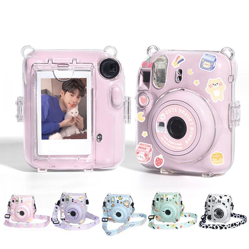 Для Fujifilm Instax Mini 12 прозрачный чехол для камеры защитная сумка для переноски чехол с плечевым ремнем сумка для хранения