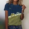 3D Print T Shirt Summer Street Tees Fashionable Tee Minimalist Pattern Women's T Shirt Round Neck Short Sleeved Top