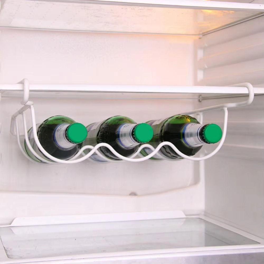 White Fridge Wine Display Rack Iron Wine Bottle Holder Durable Refrigerator Storage Rack Shelves