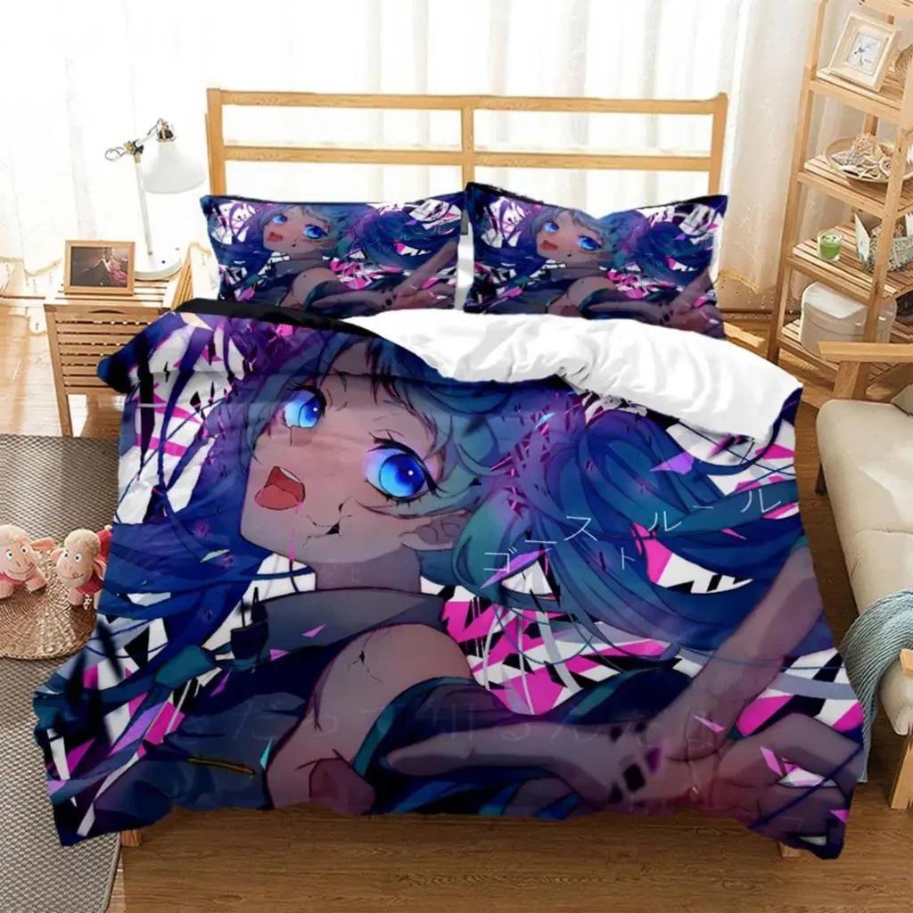 Anime Princess Girl Hime Bedding Set Boys Girls Twin Queen Size Duvet Cover Pillowcase Bed Kids Adult Fashion Home Textileextile