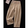 European Wool Knit Sweatpants: Thick, Cozy Autumn/Winter Lounge Pants for Women