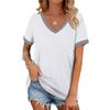 Women's Fashion Short Sleeves V Neck T Shirts Casual Summer Tops Basic Tees