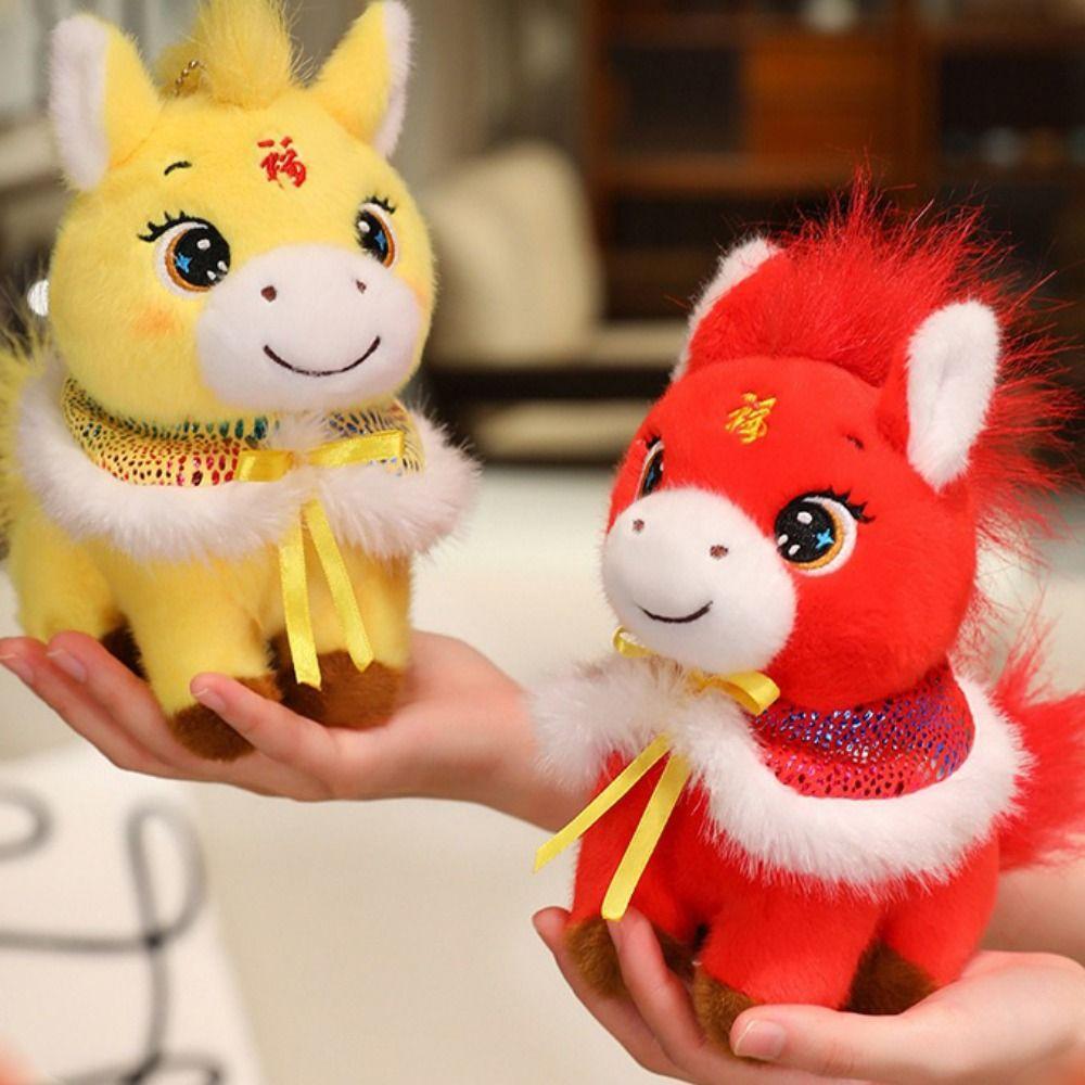 Soft Horse Mascot Stuffed Animal PP Cotton Horse Plush Doll Pentant Festive Decor