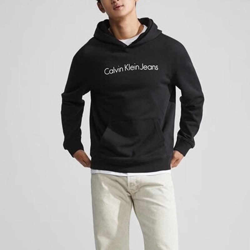 Calvin Klein Толстовка с капюшоном с буквенным принтом, повседневная, мужская, черная J315035-BAE