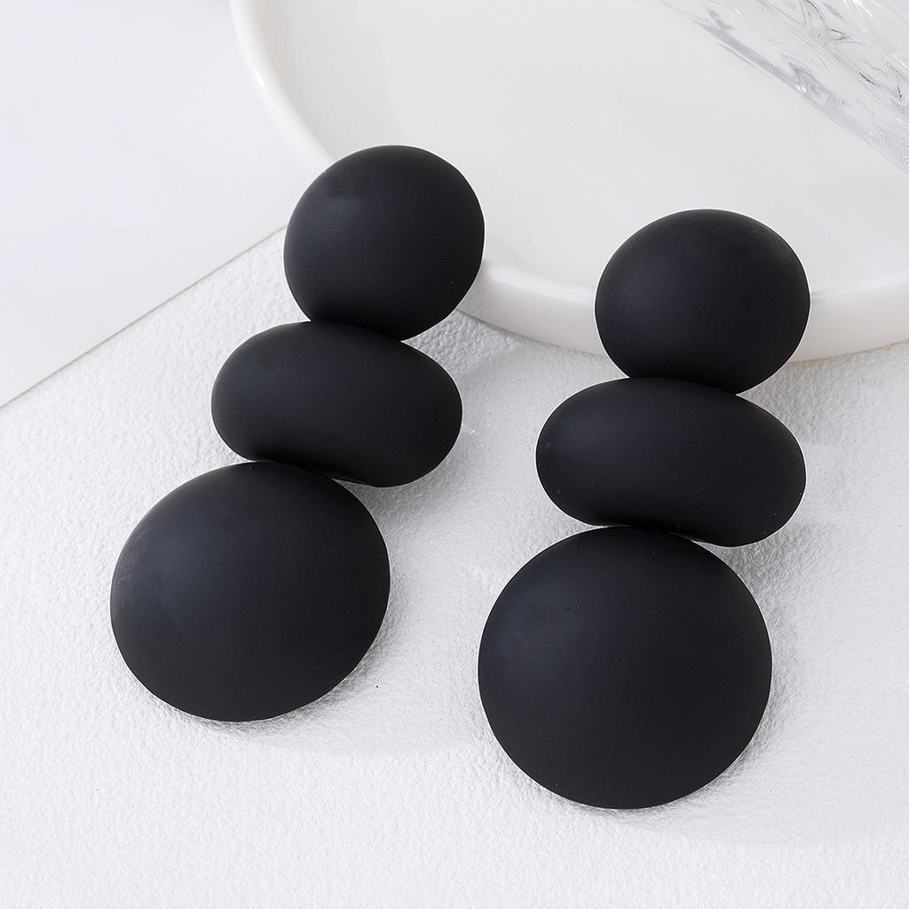 Преувеличенные атмосферные серьги, Металлические гладкие геометрические круглые серьги, Легкая роскошь и высококлассные женские серьги с темпераментом