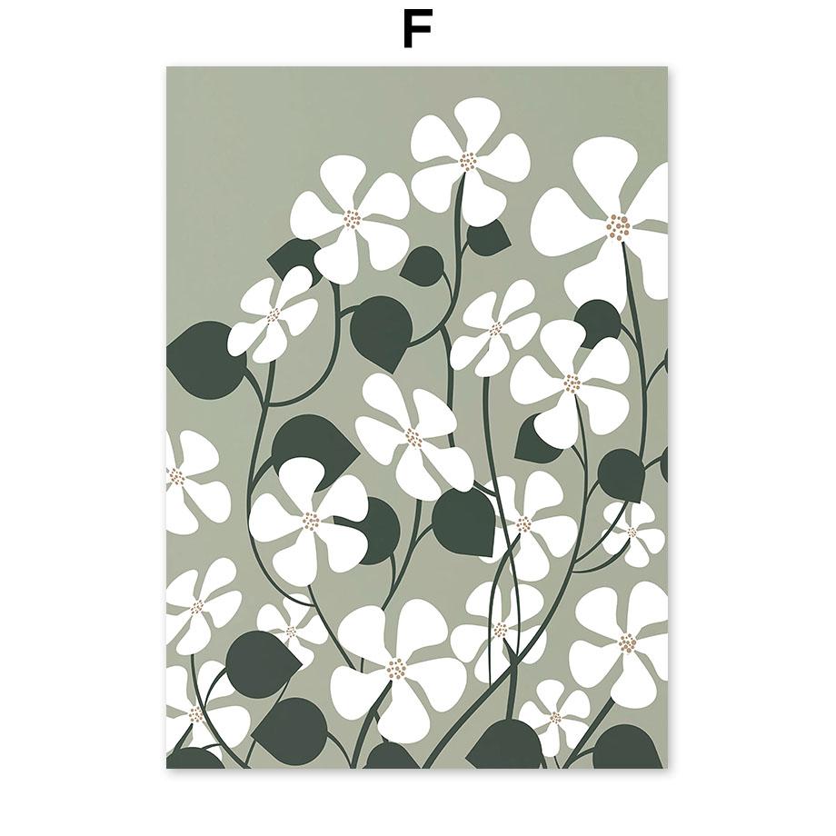 Sage Green Leaf Lotus Flower Sun Rainbow Posters Prints Canvas Painting Nordic Wall Art Pictures For Living Room Home Decor