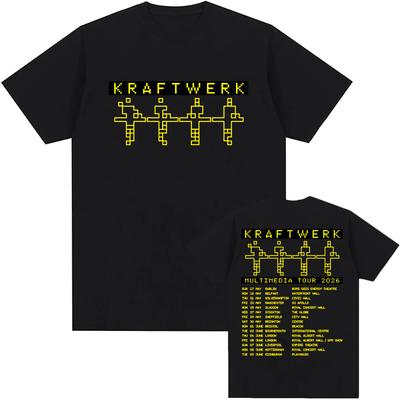 Kraftwerk MULTIMEDIA TOUR 2026 Футболки Хлопок Мужская Модная Футболка Унисекс Уличная Одежда Графический Принт Повседневная