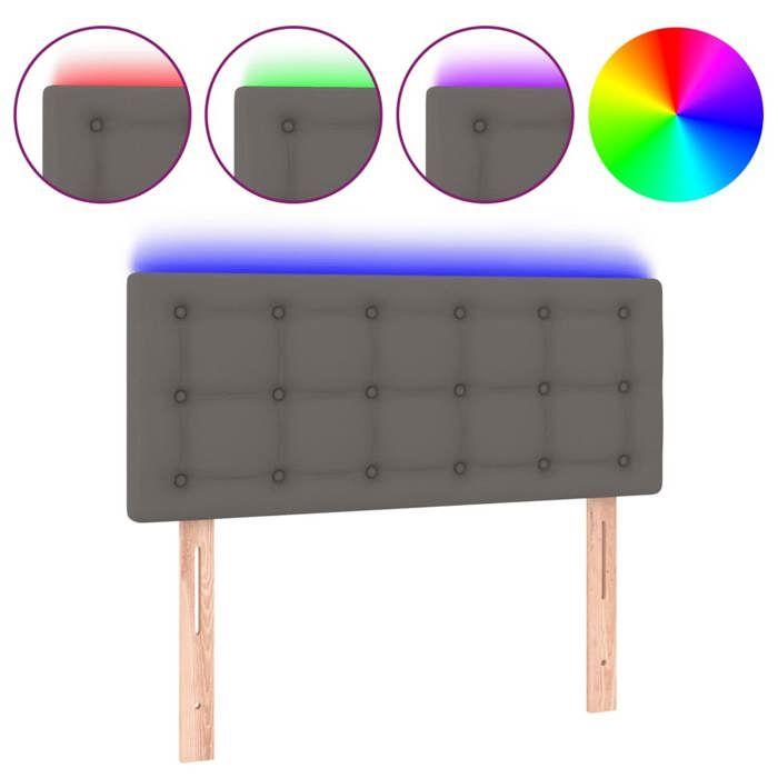 Tête de lit - MAISON EXCLUSIVE - 100x5x78/88 cm - Similicuir - LED intégrée - Hauteur réglable