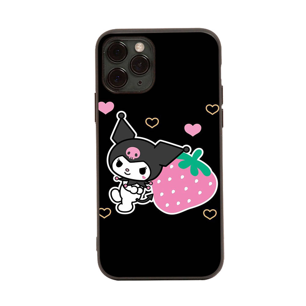 Чехол HK10 Cut Kuromi Black Sofe для iPhone 16 15 Plus 14 13 Pro 8 SE XR XS Max P30 Nova 5T Y5P Y6 Y7 Y8P Y9 Realme C30 C33 C31 VIVO Y36 V27