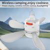 Silent 5 Leaves Type-C Interface Ceiling Canopy Fan With Remote Control Adjustable Speed Cooling Device For Outdoor Camping