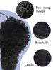 Synthetic  Wigs Black 20-inch Drawstring Ponytail Deep Curly Heat Resistant Ponytail Extension Afro Style Kinky Curly Hair Pieces for Women