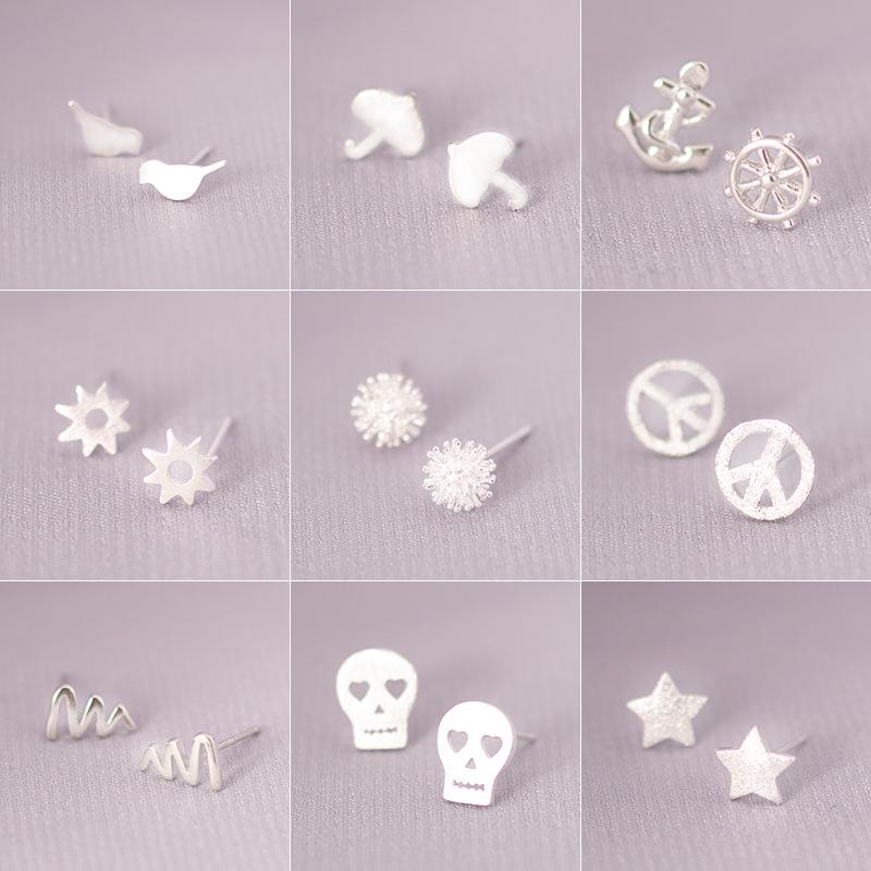 Korean Style S925 Silver Needle Stud Earrings for Women – Minimalist & Personality Design