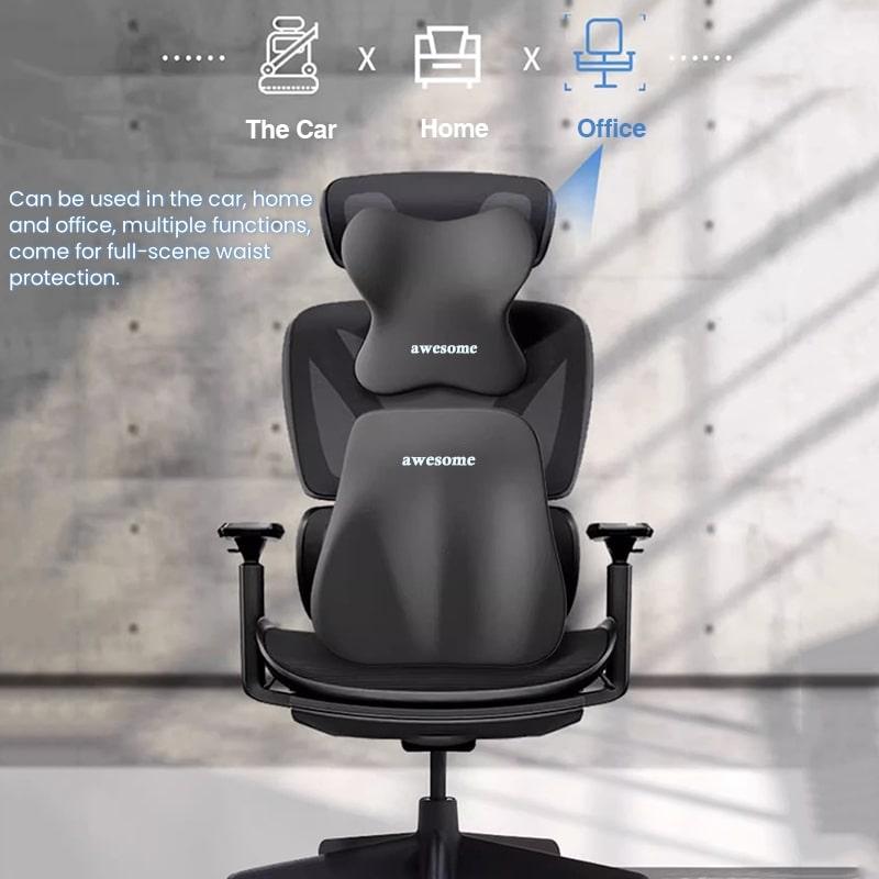 Memory Foam Car Universal Headrest Lumbar Cushion Back Cushion Lumbar Pillow Car Comfort Neck Pillow Car General Accessories