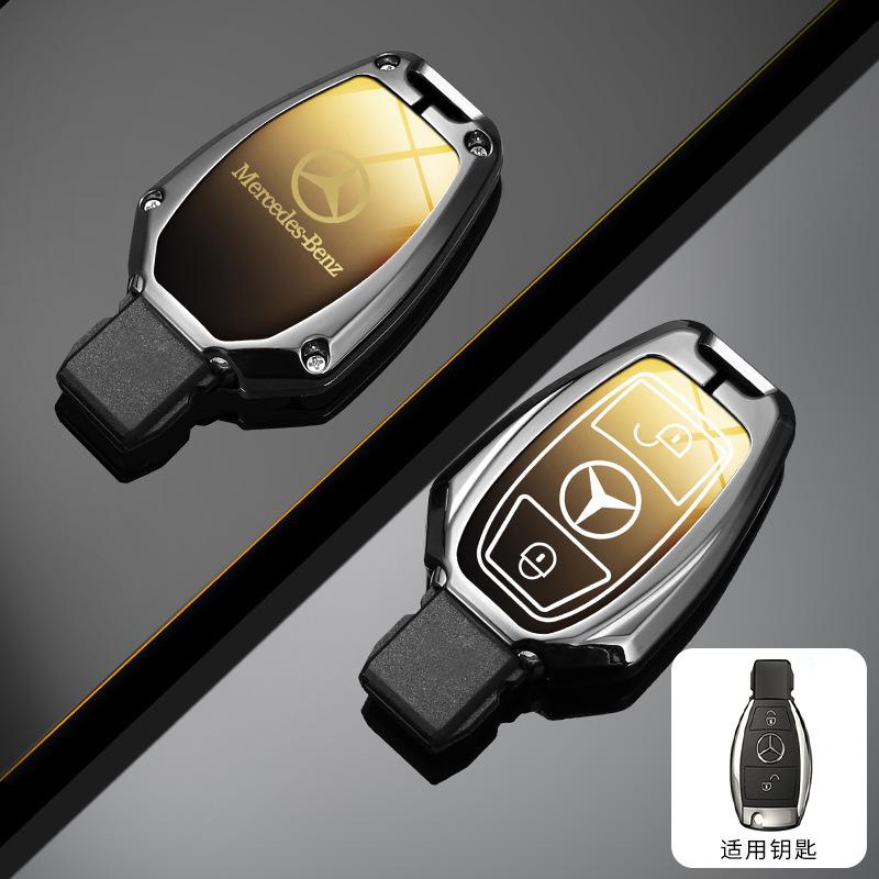 SFX1 Car Alloy Key Case Key Bag Shell For Mercedes Benz 2022 C S Class W206 W223 S350 C260 C300 S400 S450 S500 Key Shell Protector