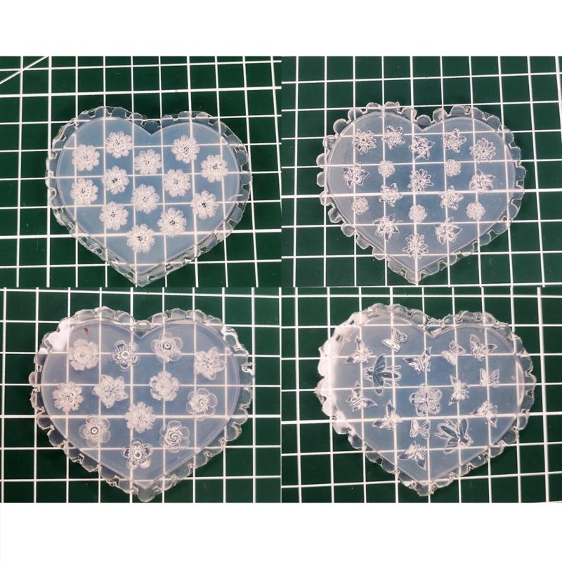 5 шт. 3D Силиконовая Форма для Дизайна Ногтей Сердца Банты Цветы Дизайны Декорации для Маникюра Форма для Резьбы Шаблон Формы для DIY Маникюра