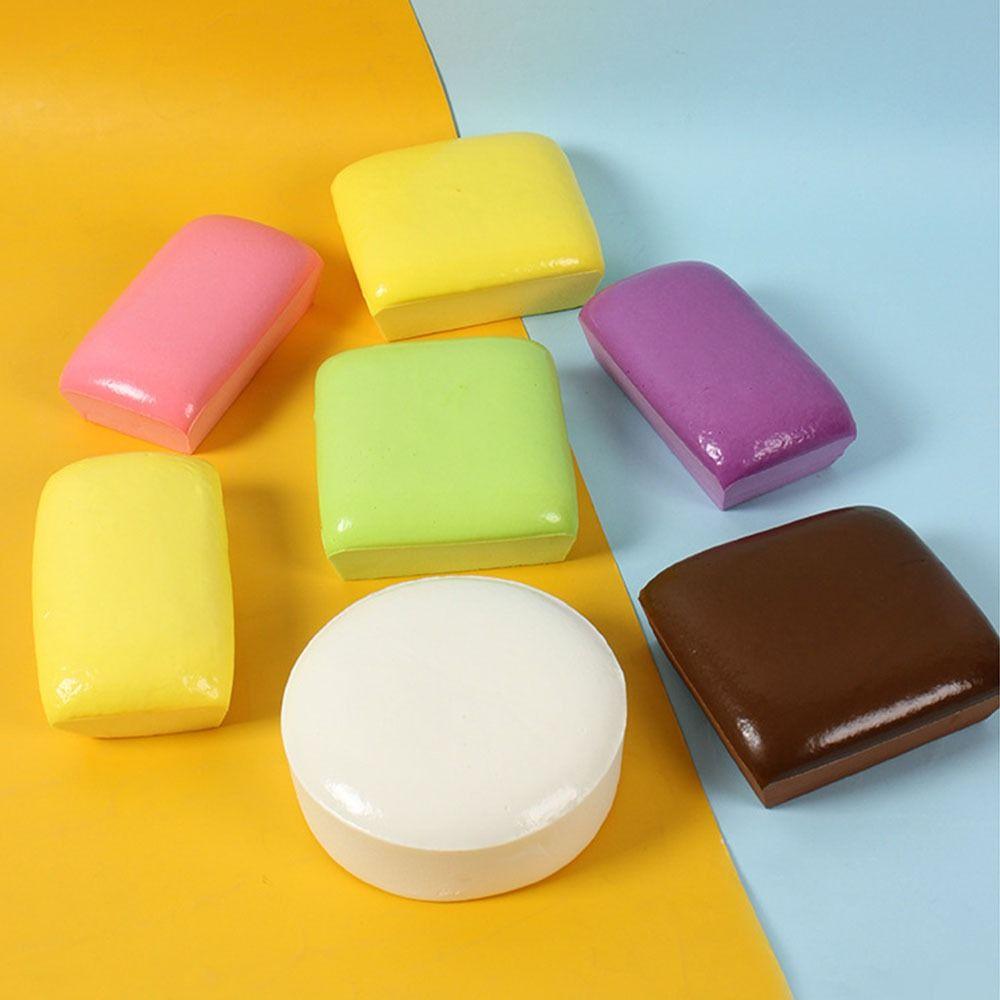 Soft Simulation Bread Squeeze Toys Round/Square Sensory Squishy Toy Toast Pinch Toy Sensory Toy