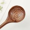 Slotted Wooden Spoon Kitchen Skimmer Colander Long Wooden Strainer Spoon for Cooking Ladle Food Strainer Spoon Kitchen Utensils