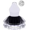Girls Dance Performance Dress Halter Sleeveless Backless Design Sparkling Sequins Decorated Tutu Costume