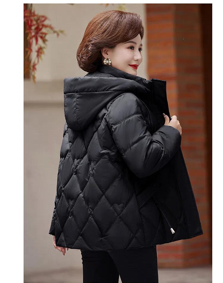 Женская осенне-зимняя куртка однотонная с капюшоном свободная короткая утолщенная ветрозащитная куртка для мам