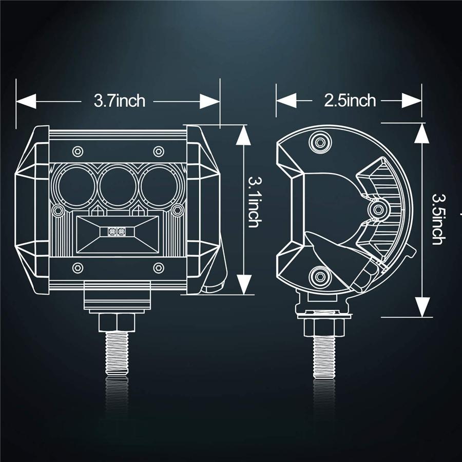 2 шт. 4'' 160 Вт 16000 лм CREE светодиодная световая балка Четырехрядная Точечный Заливной луч Кубики Рабочий свет