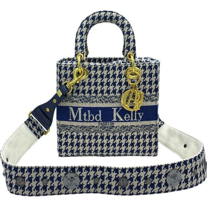 Женская сумка через плечо с ретро-принтом, сумка через плечо в клетку Hundred Thousand Bird Check для девочек, маленькая квадратная сумка, модная кожаная сумка через плечо для девочек