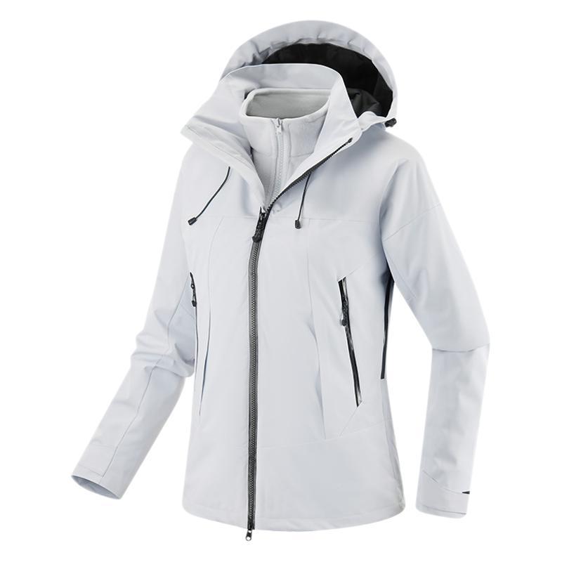 Women Men's Jacket 3 In 1 Waterproof Winter Jacket Snow Jacket Windproof Hooded with Inner Warm Fleece Coat