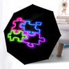1pc Neon Puzzle Pieces Umbrella with Plastic Handle,Compact & Stylish,Cartoon Pattern,Outdoor UmbrellaPT406
