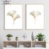 Nordic Minimalist Gold Ginkgo Leaves Plant Botanical Poster and Prints Wall Art Canvas Painting Modular Pictures for Home Decor